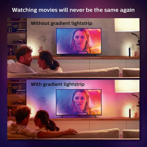 Vista 6 de Philips Hue - Tira de luz LED White and Color Ambiance con Bridge para TV de 55 pulgadas, para ver TV, música y videojuegos, requiere Hue Bridge
