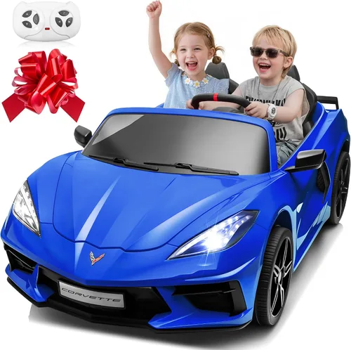 Vista 11 de Chevrolet Corvette C8 de 24 V con licencia de paseo de juguete con motor de 800 W, 21 pulgadas, 2 plazas, control remoto, absorción de impactos de 4