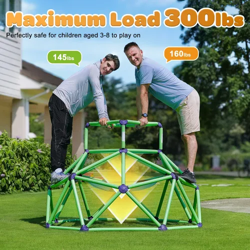 Vista 2 de Zupapa Monkey Bars Cúpula de Escalada con Hamaca - Gimnasio de la Jungla Resistente y Portátil con Hamaca para Niños, Conjunto de Juegos de Patio