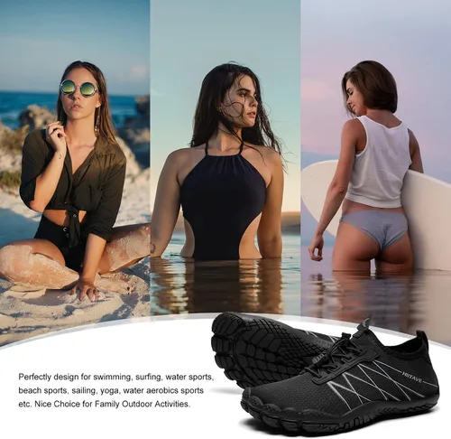 Vista 7 de HIITAVE - Zapatos de agua minimalistas para mujer, de secado rápido, para hacer natación, bucear, surfear, hacer deportes acuáticos, ir a
