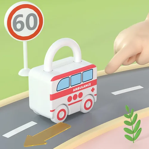 Vista 4 de Juguetes educativos Montessori Juegos de aprendizaje Tablero ocupado - Actividades de autos para niños pequeños - Juguetes sensoriales para bebés