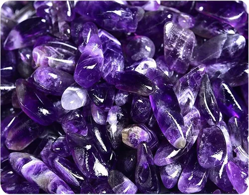 Vista 4 de Piedras trituradas de amatista, piedras trituradas de forma irregular para cristal curativo energético, regalos, reiki, decoración del hogar, buena