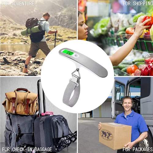 Vista 6 de AlfaView Digital Luggage Scale with Hook Straps, Portable Electronic Hanging Suitcase Scale with Tare Function, Hanging Scales Handheld Luggage