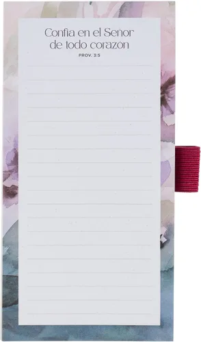 Vista 2 de Christian Art Gifts Juego Compacto de Bloc de Notas Magnético para Nevera y Bolígrafo para Mujer: Confía en el Señor Escritura Inspiradora, Floral