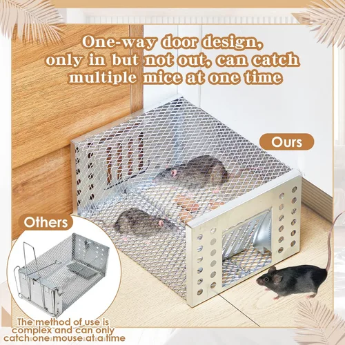 Vista 5 de 1 trampa humana para ratas, trampa de ardilla viva para interiores y exteriores, pequeños roedores, ratones, ratones, ratones, hámsters, ardilla