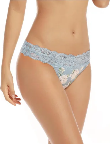 Vista 5 de voenxe Tangas de encaje sin costuras para mujer, ropa interior invisible, transpirable, cómoda, suave, corte láser, tanga, paquete de 5
