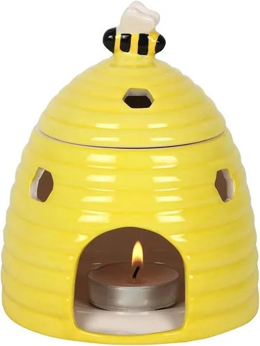 Vista 3 de Ebros Gift Animal Forest Caprichoso Abejorro Colmena Cerámica Aceite Esencial Quemador Calentador Estatuilla Té Luz Portavelas Accesorio de Blanco