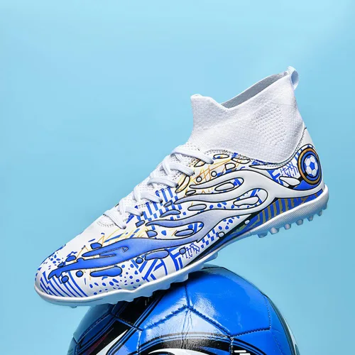 Vista 2 de Wxbzbhwxc Men's Athletic Soccer Cleats Professional Training Turf Soccer Shoes Anti-Slip Indoor Outdoor Football Sneaker for Boy