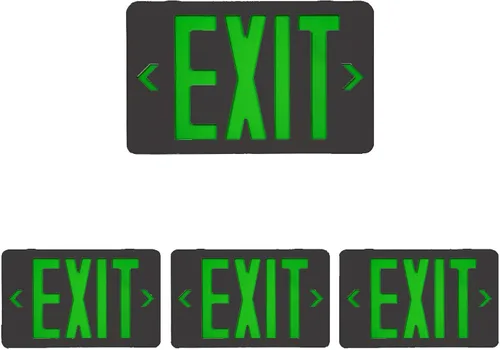 Vista 12 de Señal de salida de emergencia LED, montaje universal compatible con OSHA Negro Verde
