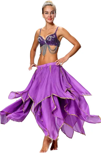 Vista 6 de Falda de gasa de lentejuelas para traje de mujer