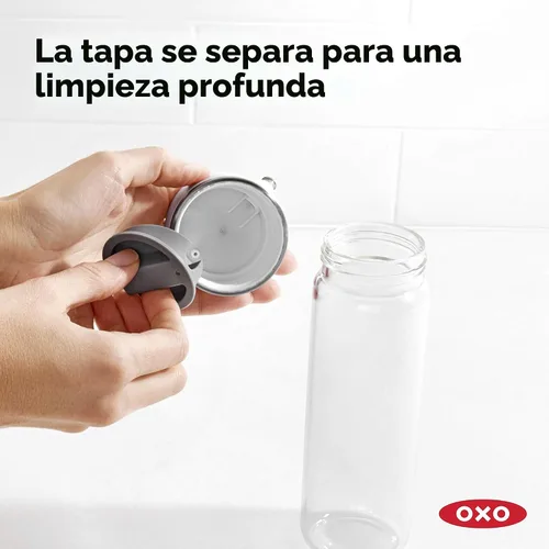 Vista 6 de OXO Good Grips - Juego de dispensadores de vidrio de precisión, set de 2 piezas para aceite y vinagre, transparente, blanco