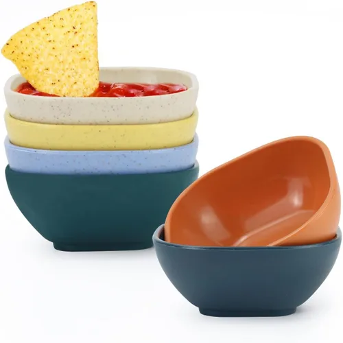 Vista 19 de Homienly Juego de 6 tazas de paja de trigo, tazas de salsa irrompibles de 4.5 onzas y tazas de salsa, tazas de condimento para tazas de charcutería