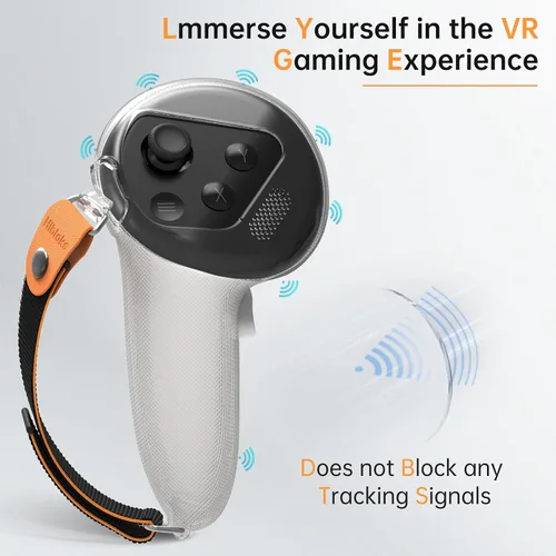 Vista 4 de Hibloks Upgraded Controller Grips Cover Compatible with MetaOculus Quest 3 Accessories,Silicone Cover with Non-slip Texture, Thumb Massage Design