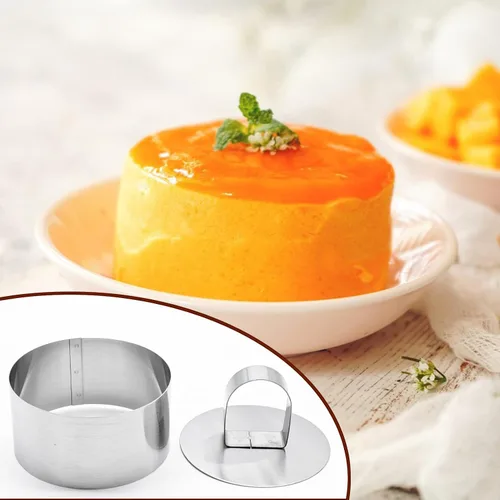 Vista 6 de Molde redondo de 6 piezas para anillos de pastel, molde de mousse de acero inoxidable de 3 pulgadas, molde para mini panqueques de pastelería