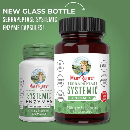 Vista 3 de MaryRuth Organics - Cápsulas de enzimas de serrapeptasa Suministro de hasta 2 meses Suplemento de enzimas para píldoras de alivio sinusal
