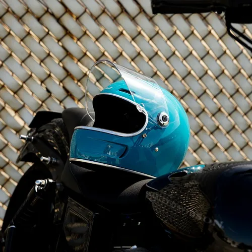 Vista 6 de Biltwell Gringo SV - Casco de motocicleta brillante Atlantic Teal ECE R22.06 DOT