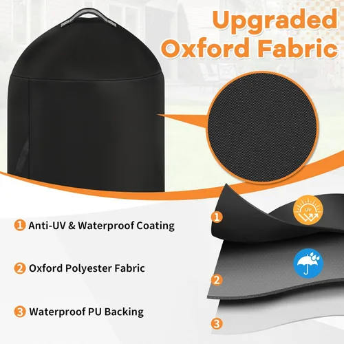 Vista 3 de i COVER Funda para parrilla Weber de 22 pulgadas, cubierta impermeable para parrillas Weber Char-Broil de 22 pulgadas, cubierta de barbacoa