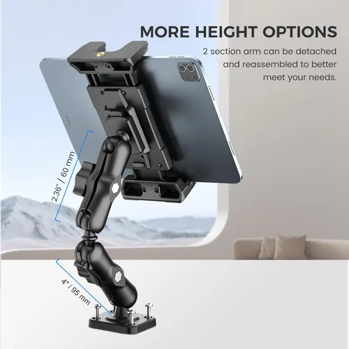 Vista 5 de OHLPRO Soporte para Tableta para Camión - Base de Perforación de Servicio Pesado - Soporte para Tableta para Tablero de Automóvil, Soporte para iPad