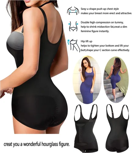 Vista 3 de Gotoly Body de entrenamiento de cintura para mujer corsé con control de abdomen moldeador de cuerpo completo camiseta sin mangas con correas