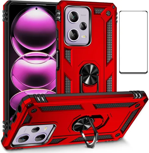 Vista 105 de Funda para Xiaomi POCO X3 NFC /X3 Pro con protector de pantalla, armadura de protección militar híbrida resistente a prueba de golpes, funda Negro