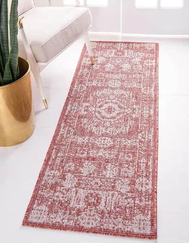 Vista 29 de Unique Loom Alfombra de la colección tradicional para exteriores, desgastada durante el tiempo (octágono de 5 pies y 3 pulgadas, azul/gris)