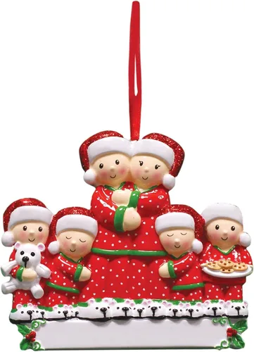 Vista 34 de JewelOra Adornos de Navidad, personalizados de 2 a 6 miembros de la familia, adorno personalizado para árbol de Navidad, decoraciones de vacaciones