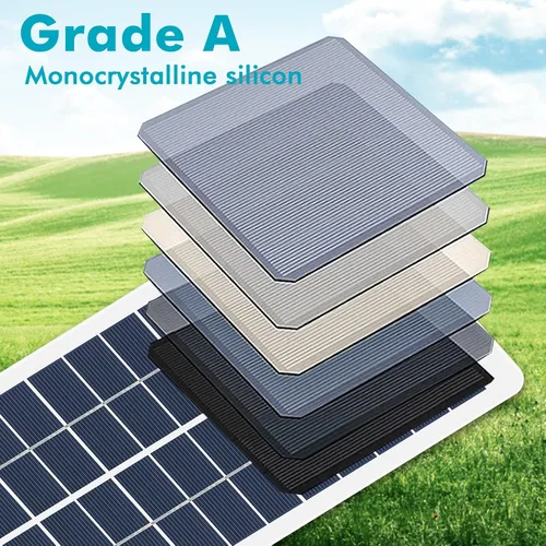 Vista 5 de Maxmartt Cargador solar, panel solar portátil de 15 W, batería solar de 12 V, cargador de batería de celdas solares (con clip de batería)