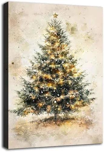 Vista 19 de MNFGMH Arte de pared de muñeco de nieve de Navidad, impresión en lienzo de vacaciones de invierno, imagen pintura de Navidad, regalo festivo