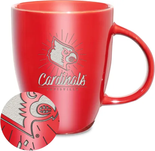 Vista 65 de Rico Industries - Taza de lustre cerámico con grabado láser de la NCAA de 18oz - Café-Té