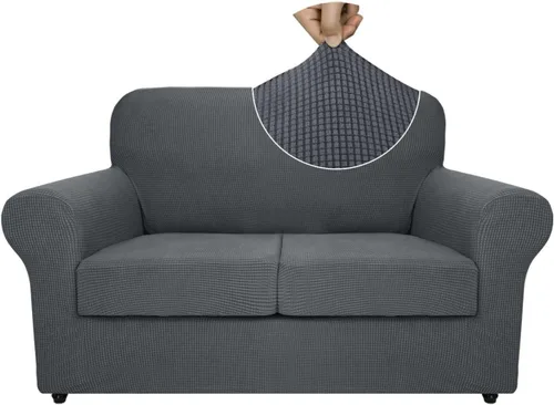 Vista 28 de ZNSAYOTX Fundas elásticas para silla de terciopelo de lujo con brazo, 2 piezas, para sala de estar, funda gruesa y suave, antideslizante, protector