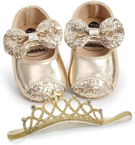 Vista 6 de Morbido - Zapatos planos Mary Jane para bebés y niñas, suela suave antideslizante con nudo de lazo, zapatos de vestir de princesa para boda