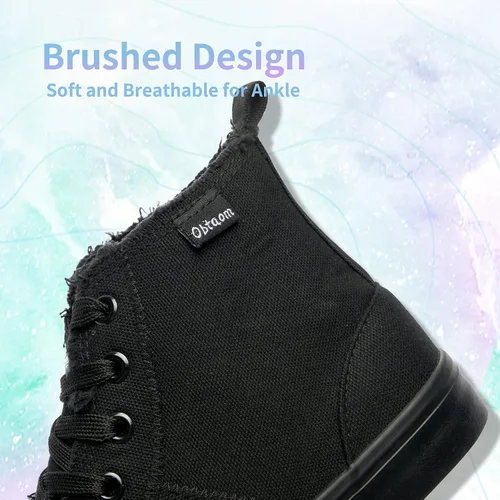 Vista 6 de Obtaom Zapatos de lona de alta calidad para mujer/hombre para jugar a media pantorrilla, zapatillas de deporte de moda casuales con cordones de alta