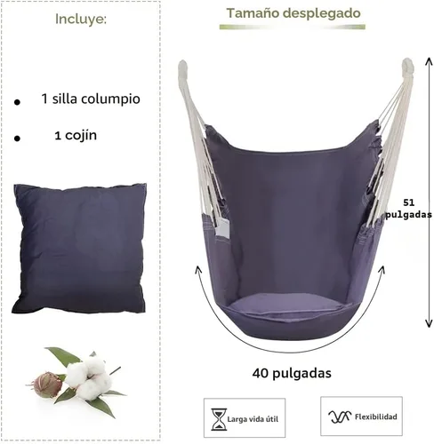 Vista 6 de YUCAN Soporte para Silla Hamaca con Silla Columpio Colgante Incluida, Resistente a la Intemperie y que Ahorra Espacio, Soporte Máximo 450 Libras