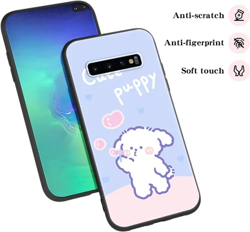 Vista 4 de Funda para teléfono Samsung S10 Plus (no Samsung S10), para Galaxy S10 Plus, diseño divertido de perro, estilo animal de dibujos animados