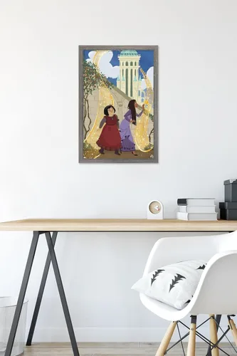 Vista 6 de Trends International Disney Wish - Póster de collage de 3 (amigos), póster de pared, 14.72 x 22.37 pulgadas, versión enmarcada de madera de granero