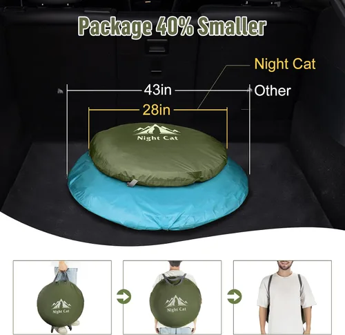 Vista 3 de Night Cat Pop-up Camping Tent: 2 Person Tent Waterproof Instant Easy Setup Family Tent