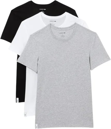 Vista 6 de Lacoste Paquete de 3 camisetas Essentials de cuello redondo de ajuste regular 100% algodón para hombre