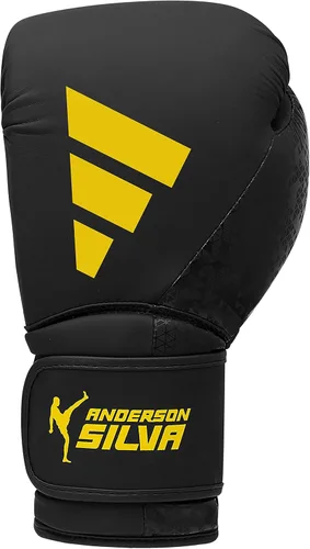 Vista 3 de Adidas x Anderson Silva - Guantes de boxeo para uso diario, equipo de fitness versátil con carcasa exterior de poliuretano y espuma moldeada por