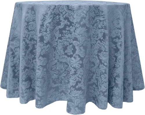 Vista 19 de Ultimate Textile - Paquete de 2 manteles redondos de damasco Miranda de 72 pulgadas, tejido jacquard, color negro