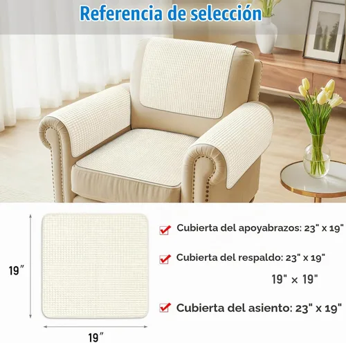 Vista 6 de Fundas para brazos de sofá, fundas impermeables para reposabrazos de sofá, sillón, sofá biplaza, funda para reposacabezas, funda antideslizante