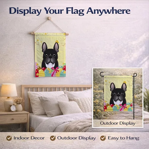 Vista 79 de Caroline's Treasures BB1923GF Bandera decorativa para jardín con diseño de Border Collie, para caza de huevos de Pascua, para jardín, jardín, patio