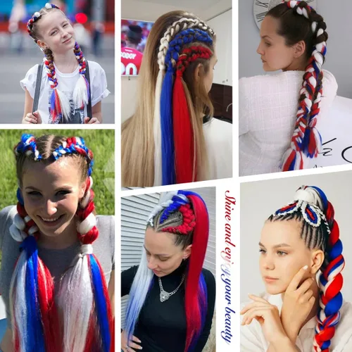 Vista 4 de Paquete de 2 extensiones de cola de caballo trenzada con lazo elástico, lacio, elegante envolvente, extensiones de cola de caballo de 26 pulgadas