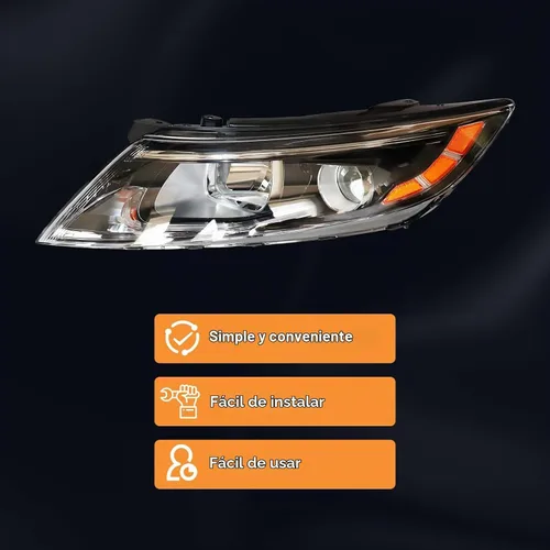 Vista 9 de Para faros halógenos de lado del conductor izquierdo 2014 2015 Kia Optima EX LX Proyector Carcasa negra sin DRL (Solo para modelo de EE. UU.)