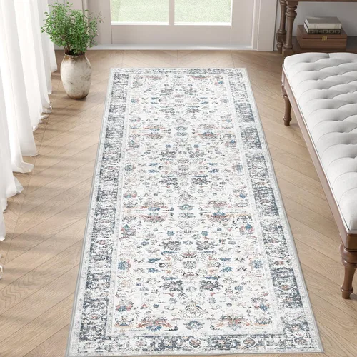 Vista 40 de jinchan Alfombra de entrada de 2 x 3 pulgadas, lavable, diseño floral vintage, tapete pequeño para interiores, bohemio, ligero, delgado