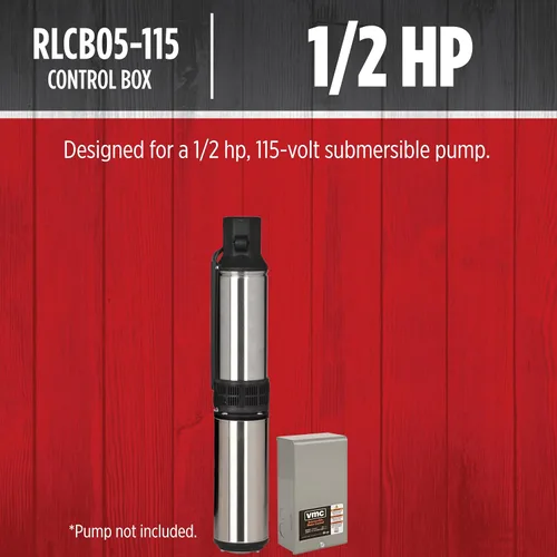 Vista 3 de Red Lion RLCB05-115 1/2-HP Caja de control VMC de 115 voltios para bomba de pozo, gris, 640188