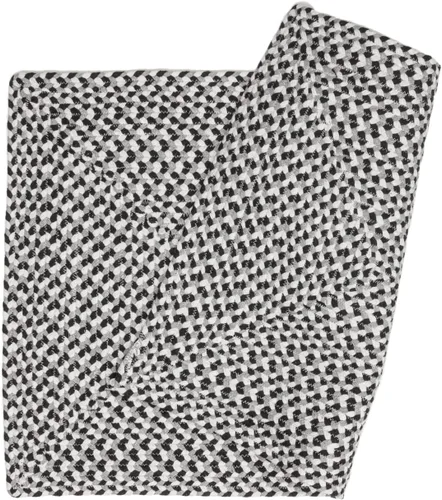Vista 5 de Super Area Rugs - Alfombra trenzada de algodón de tres colores para granja, estilo búfalo a cuadros, negro, blanco, gris, 2 x 3 pies, rectangular