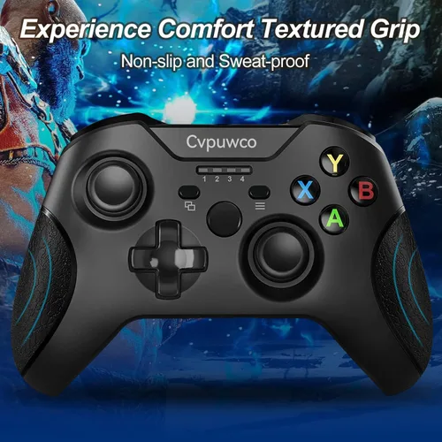 Vista 2 de Controlador inalámbrico de 24 GHZ compatible con Xbox One Xbox Series XS Xbox One SX One Elite Windows 10 negro