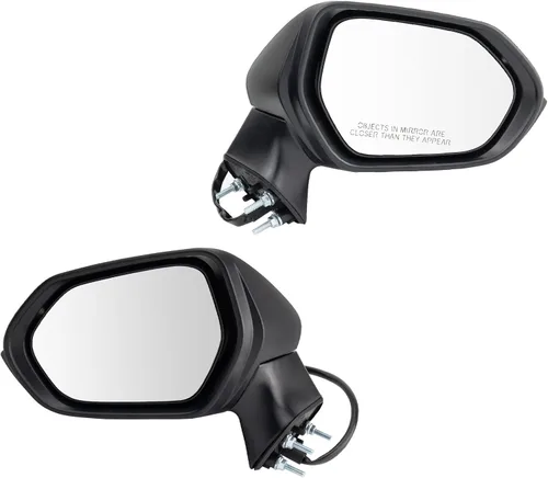 Vista 54 de TRQ Conjunto de 2 piezas de espejo lateral para conductor y pasajero, ajuste eléctrico, sin calefacción, sin memoria, color negro, compatible