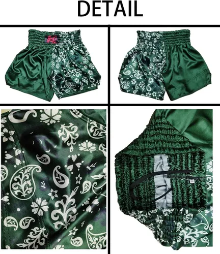 Vista 4 de Pantalones cortos de boxeo Muay Thai de piel de serpiente para hombre