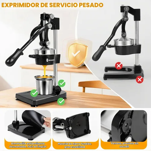 Vista 3 de Prensa manual del Juicer de la fruta cítrica del arrabio Negro